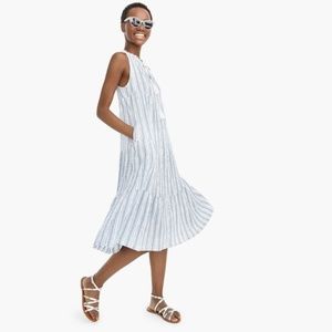 J.Crew Tiered Textured Stripe Maxi Dress Boho